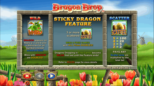 Бонусная игра Dragon Drop 8