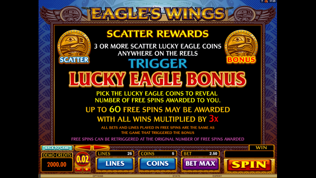 Бонусная игра Eagle's Wings 2